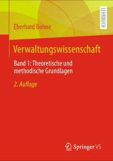 Cover: Bohne, Eberhard: Verwaltungswissenschaft Band 1: Theoretische und methodische Grundlagen,Edition No: 2 2023, Springer VS